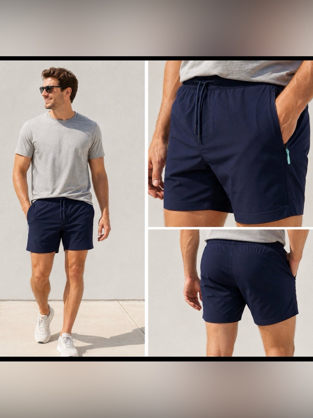 Birddogs  Mens Navy Blue Boom Boomstick 6" Lined Performance Shorts Size XL